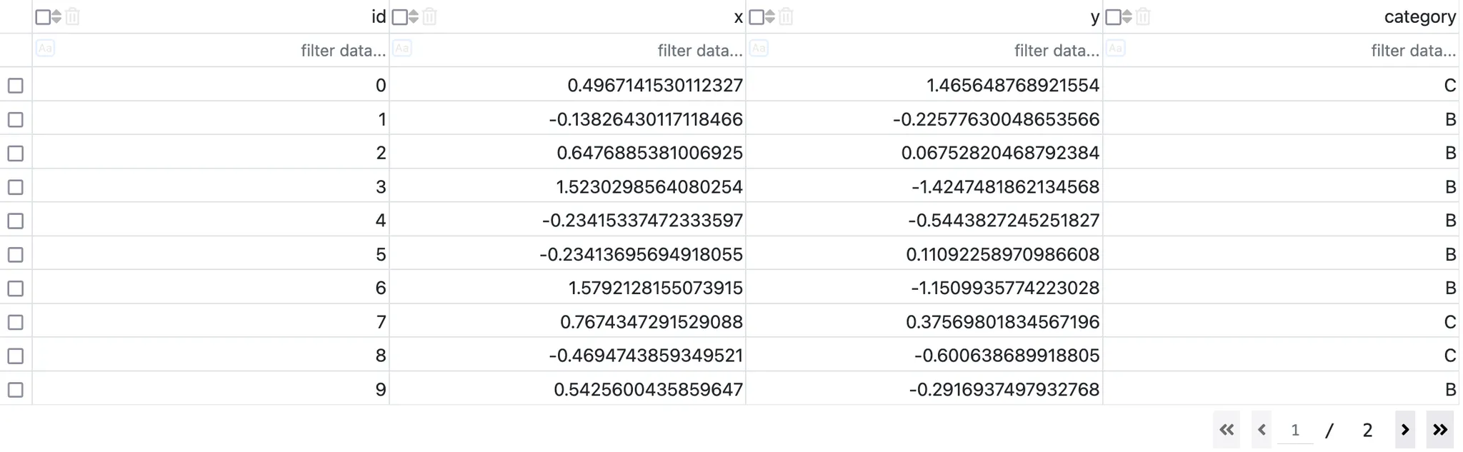 Illustration: the DataTable now has a Bootstrap theme, which integrates better in apps. But the pagination style is incorrect.